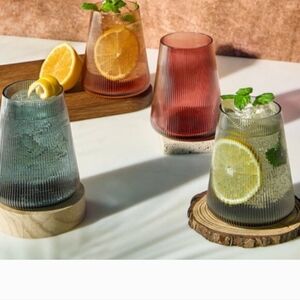KHEN Set Of 4 Tonal Stemless Wine Glasses
